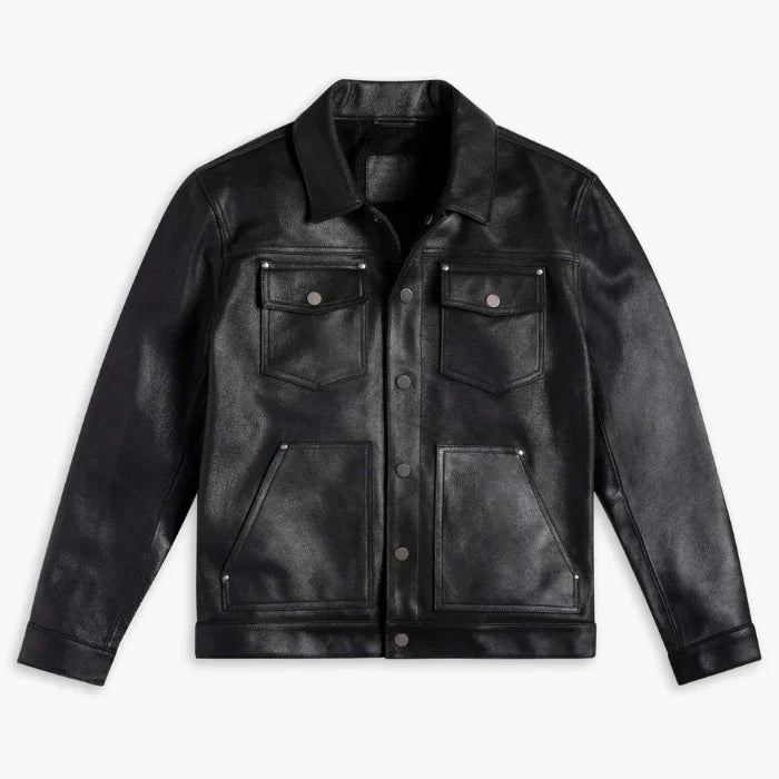 Men's Heavy-Duty Roughout Cruiser Leather Jacket