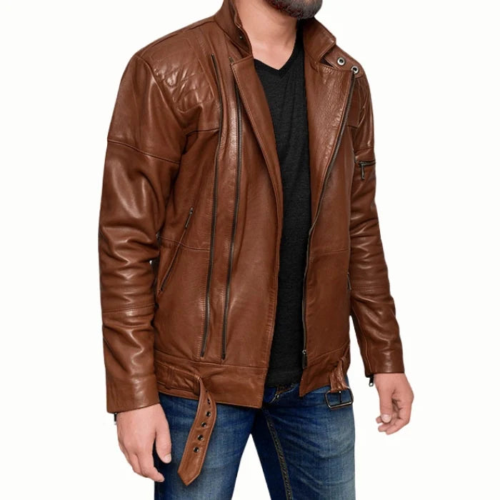 Men's Brown Eclipse Biker Leather Jacket