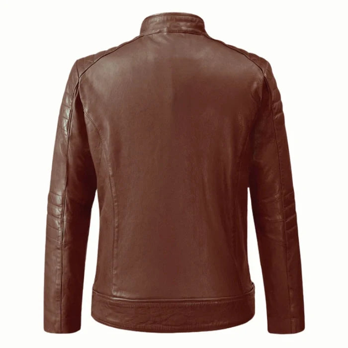 Men's Tan Rebellion Leather Biker Jacket