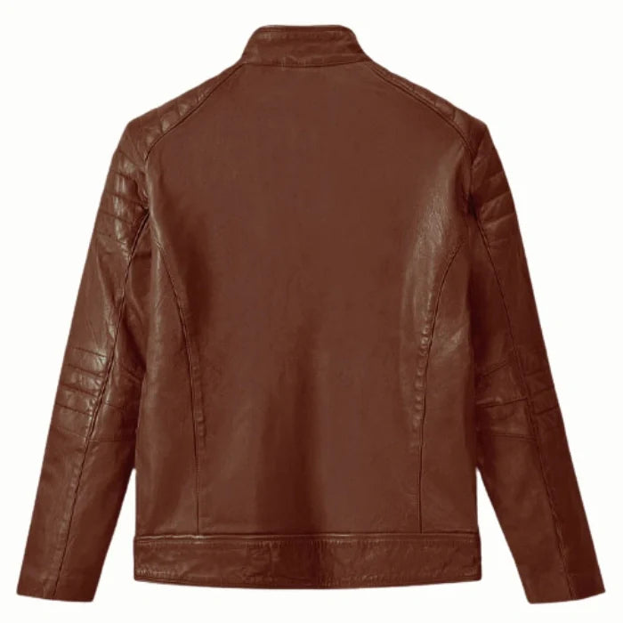 Men's Tan Rebellion Leather Biker Jacket