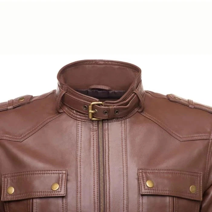 Men's Brown Obsidian Biker Leather Jacket